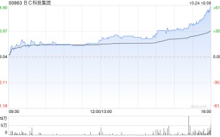 BC科技集团午后涨幅持续扩大 股价现涨超34%